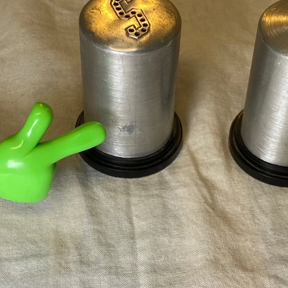 Vintage Aluminum Salt & Pepper Shakers Made In USA Mid Century‎ Modern Set